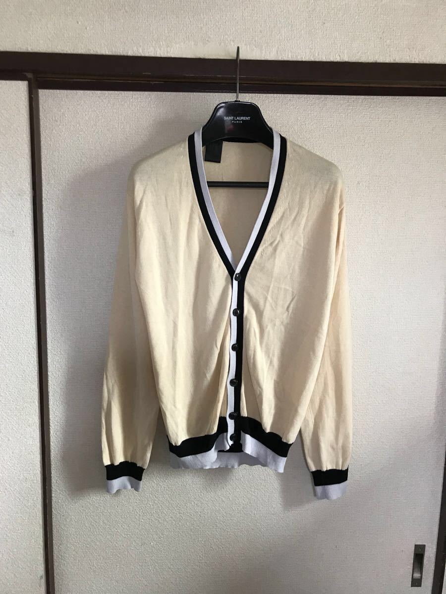 【良品】【レターパックプラス対応】 n.hoolywood ミスターハリウッド エヌハリウッド ラインカーディガン コットンニット 即決早い者勝ち拍卖