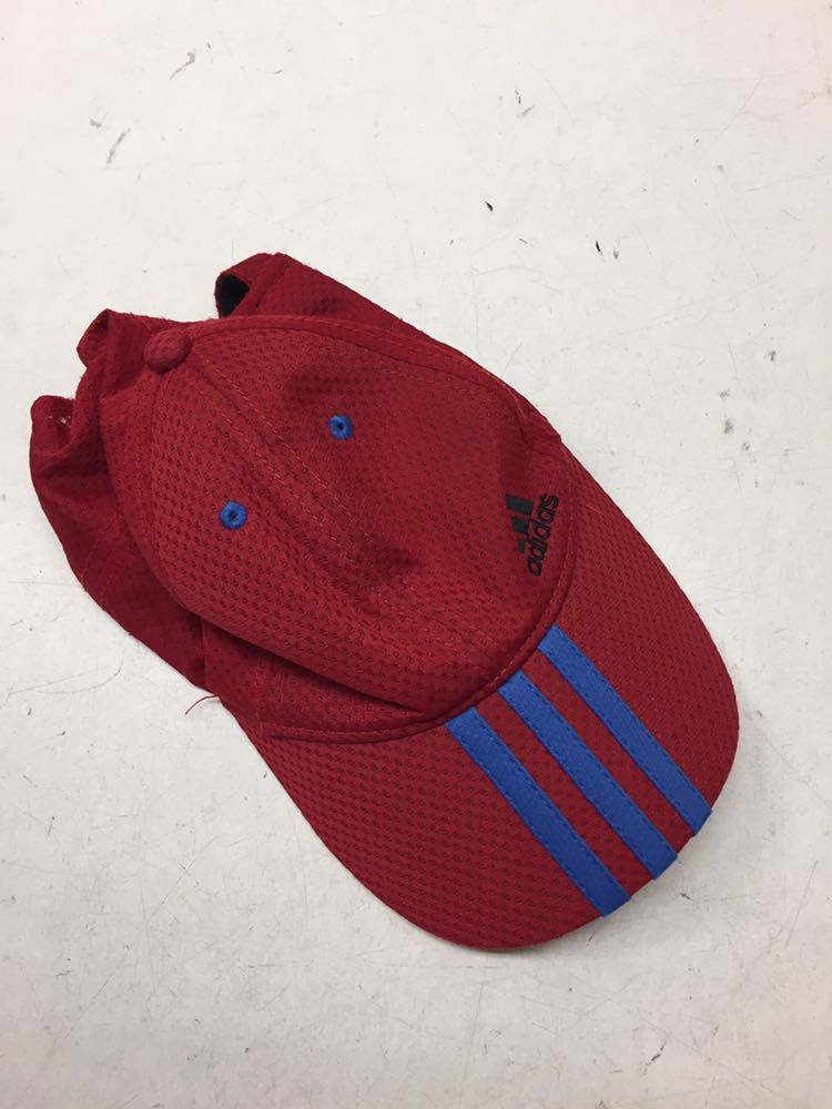 送料無料☆キャップ 帽子☆adidas アディダス☆赤 レッド 青 ブルー☆54~57☆F フリーサイズ☆♯30528mtamt拍卖