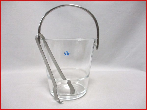 東洋ガラス アイスペール◇トング付 H13.5cm 拍卖