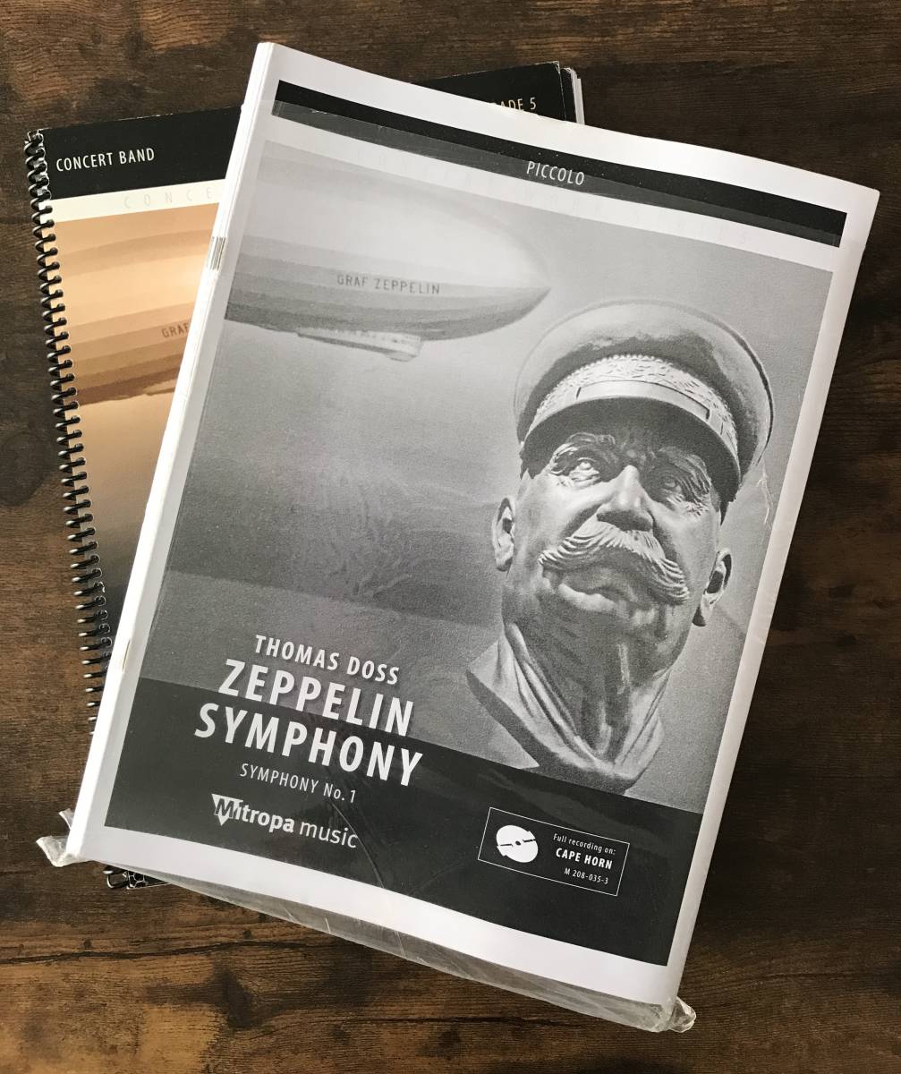 送料無料/吹奏楽楽譜/トーマス・ドス:ツェッペリン交響曲/スコア・パート譜セット拍卖