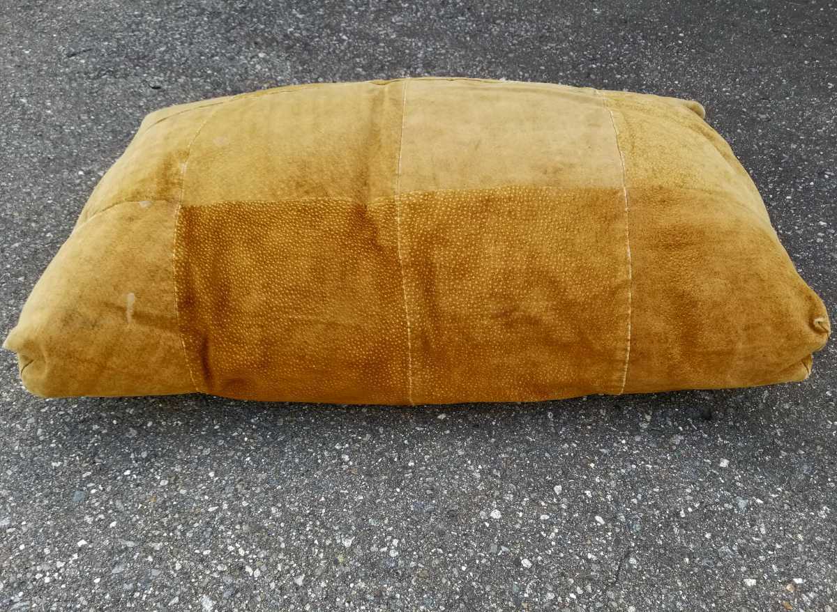 昭和 古い 革 クッション 座布団 レザー ビンテージ拍卖