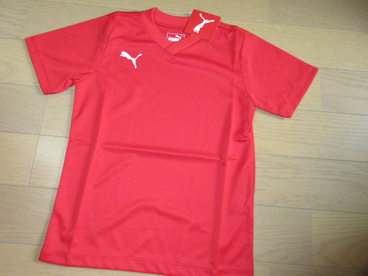 PUMA ジュニア メッシュタイプ半袖 130㌢ レッド 新品 ☆決算セール☆拍卖