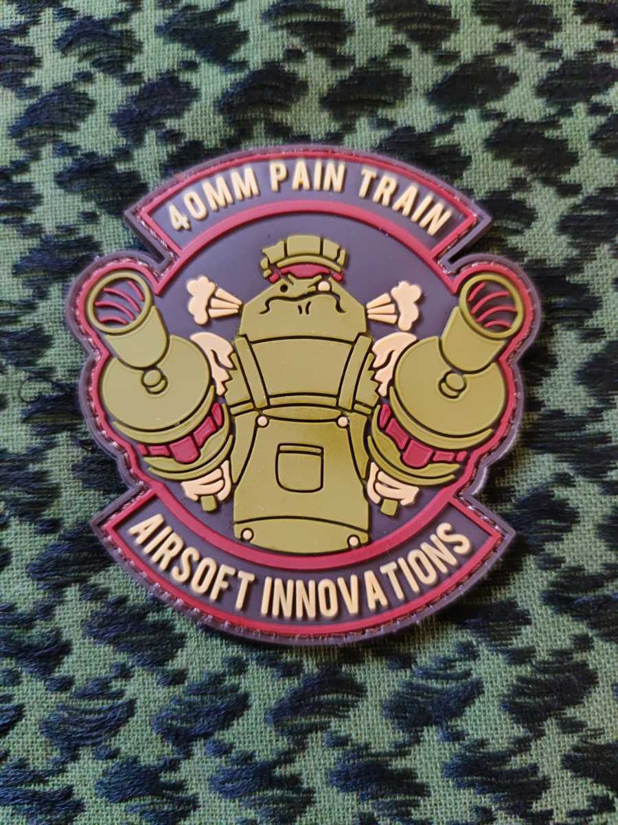 40mm pain train PVCパッチ白 ワッペン ベルクロ サバゲー 拍卖
