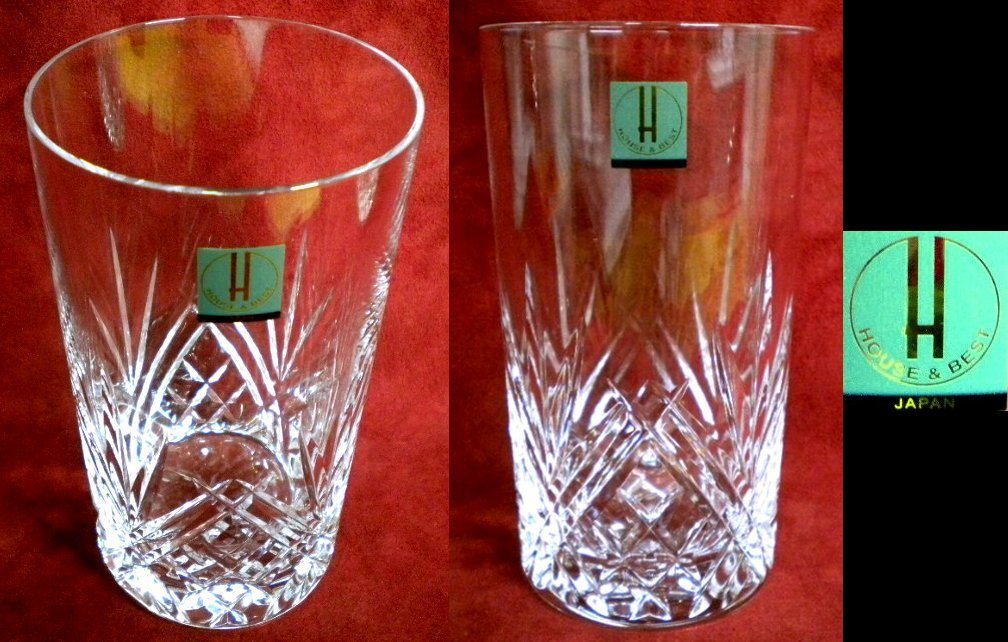 売切 HOYA クリスタル ウイスキーカットグラス 2客組 容量大:280ml 纏購入特典有 未使用保管品 箱無 C/C、寸法:φ66×H120mm、拍卖