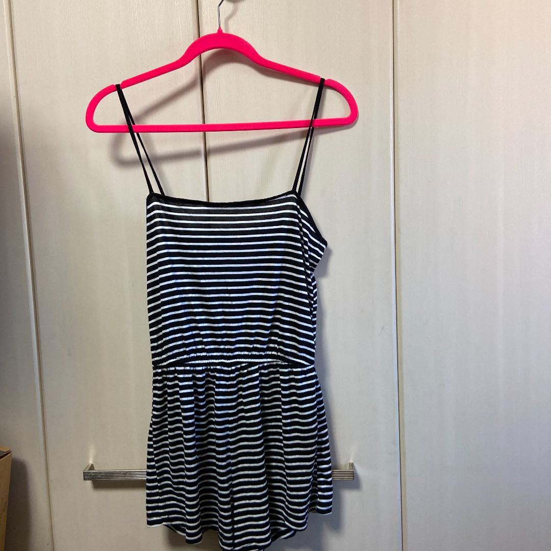 H&M エイチアンドエム オールインワン ショーパン ボーダー ブラック Sサイズ拍卖