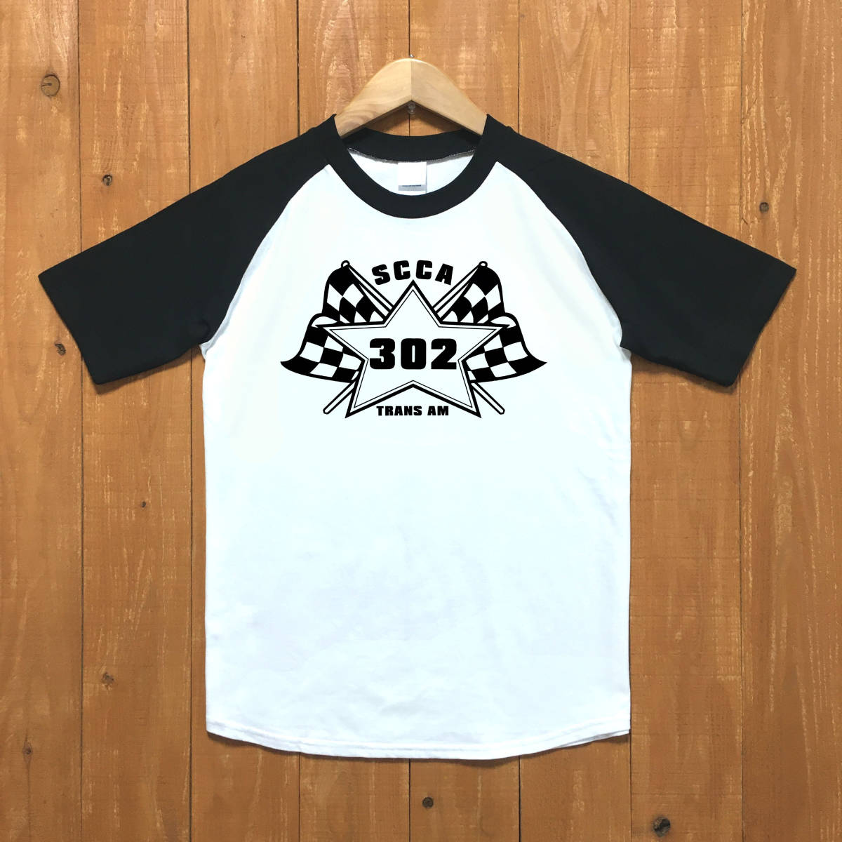 ■ 302 ラグランTシャツ■Lサイズ(ブラック袖xブラック)フォード FORD シボレー CHEVROLET MOPAR拍卖