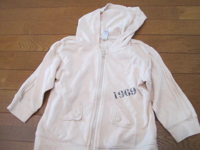 100 baby GAP 長袖ベージュパーカー拍卖