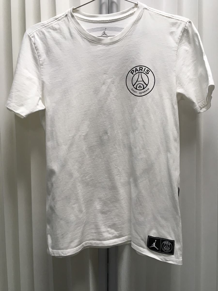 ナイキ ジョーダン パリ サンジェルマン NIKE JORDAN × PSG バックロゴ Tシャツ M ホワイト 白ParisSaint-Germain Tee ICI C'EST PARIS拍卖