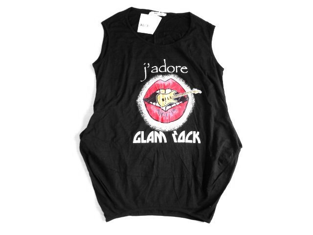 新品 定価4900円 セッティミッシモ Settimissimo 変形 Tシャツ チュニック 唇 ギター ロック アナップ ANAP 黒 イタリー拍卖