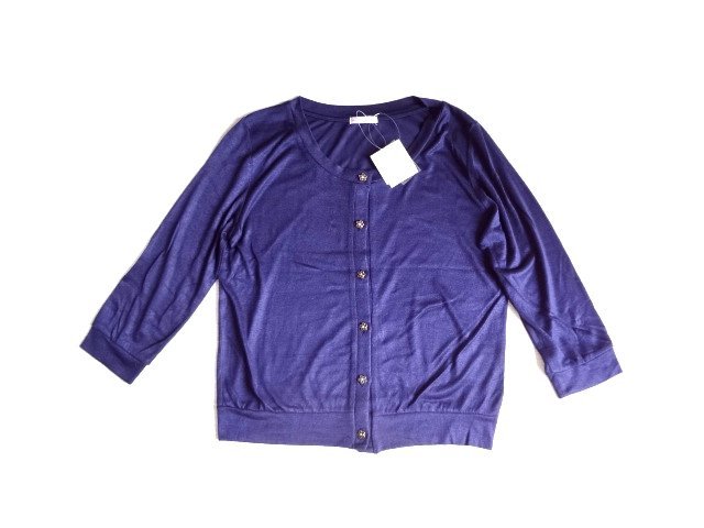 新品 定価1780円 COLZA コルザ Honeys ハニーズ 花ボタン 前開き カットソー 紺 ネイビー拍卖