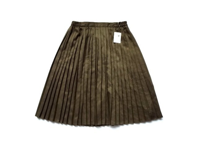 新品 アースミュージック&エコロジー プリーツ ミディ スカート 膝丈 カーキ 拍卖