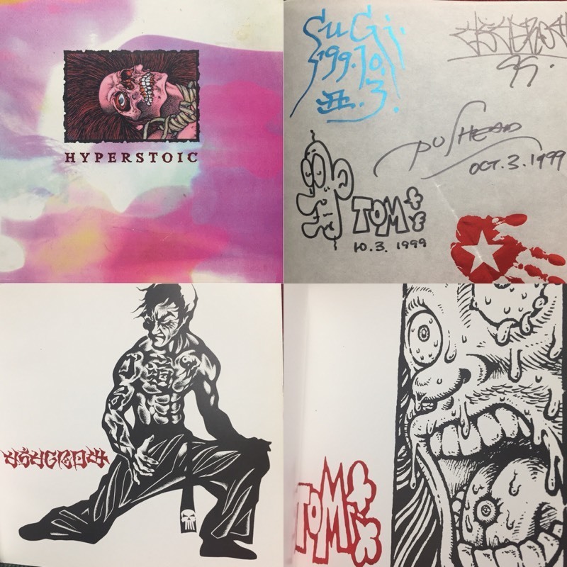 古本限定 サイン付 1999年 PUSHEAD TOM SUGI USUGROW 画集 パスヘッド ウスグロウ/スーフェス ソフビ パンク OUTO ハードコア COCOBAT DBX拍卖