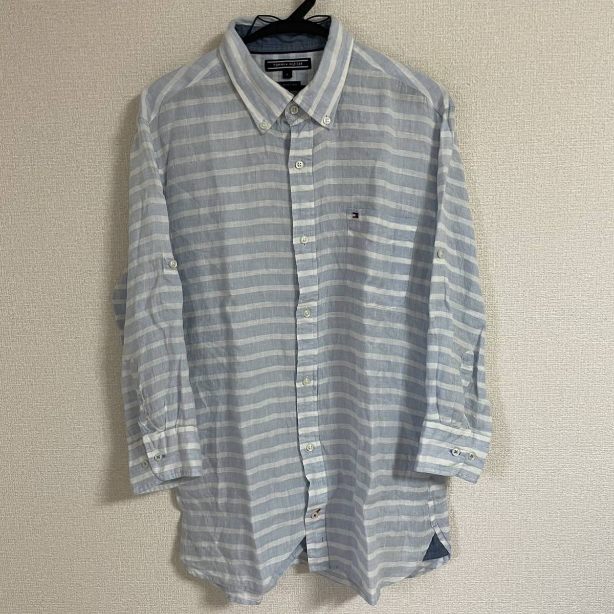 長袖シャツ TOMMY HILFIGER トミーヒルフィガー 七分袖 L拍卖