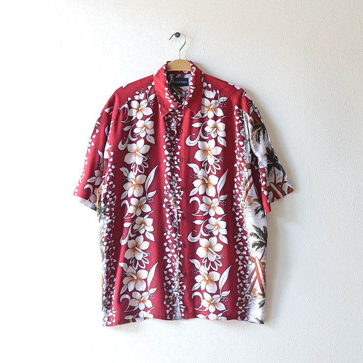 【送料無料】90S ピューリタン レーヨン アロハシャツ ハワイアンシャツ 半袖シャツ ヴィンテージ 花柄 メンズL程度 puritan CB0300拍卖
