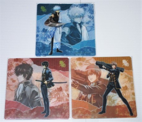 銀魂 クリアジャケットスリック A (万事屋・桂)、B (近藤・土方)、C (沖田・山崎) 3点セット 銀時 神楽 新八 未開封拍卖