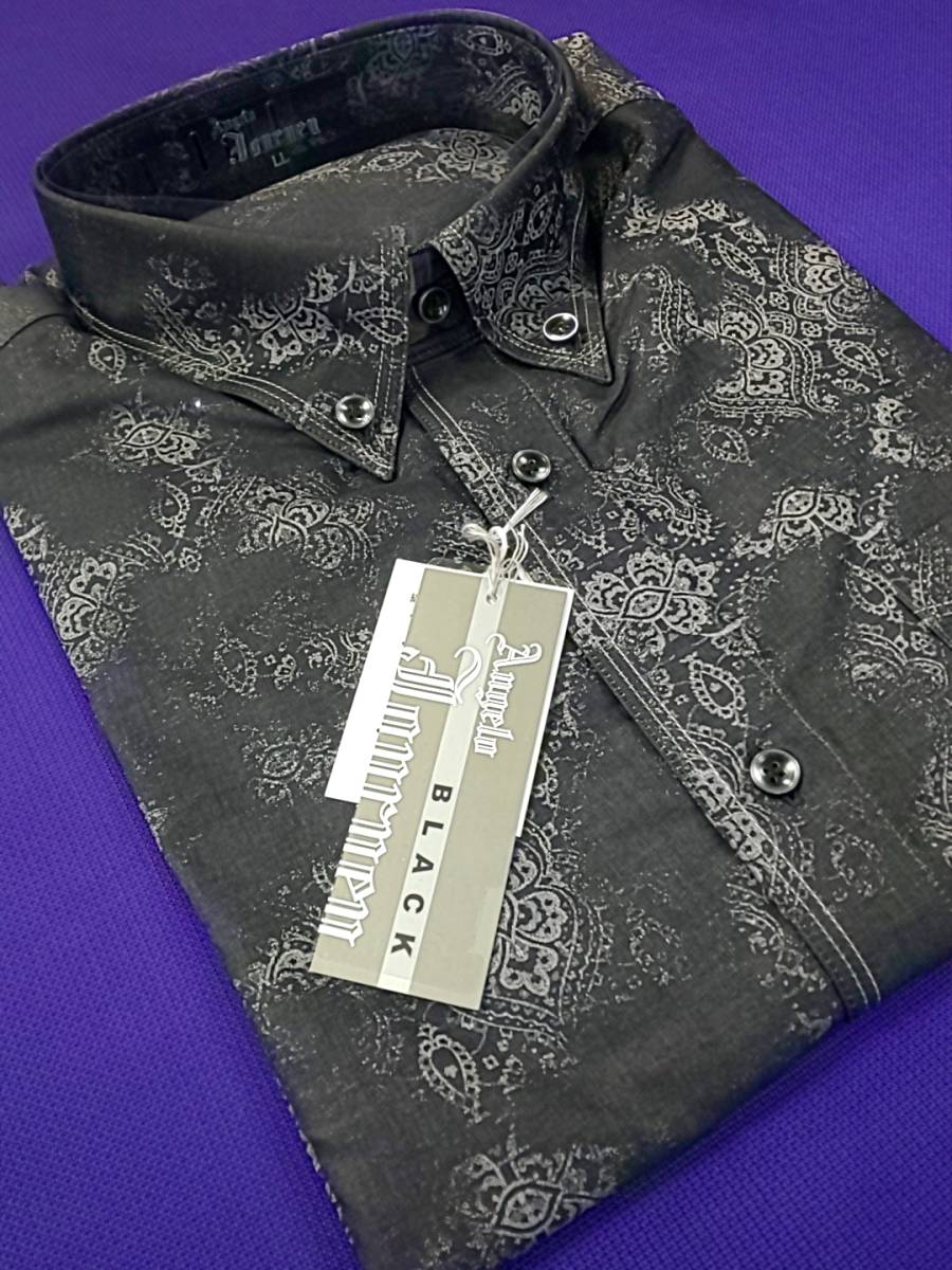 新品 SALE!! 特別価格!! 送料無料 ANGELO JOURNEY ボタンダウン カジュアルシャツ LLサイズ ゆったり イタリア製生地 日本製 27-1051拍卖