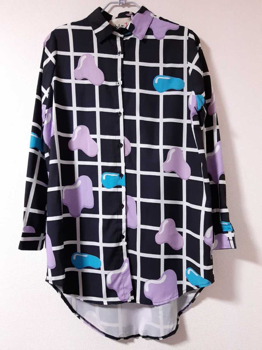 派手柄 総柄シャツ ビッグオーバーサイズ 古着拍卖