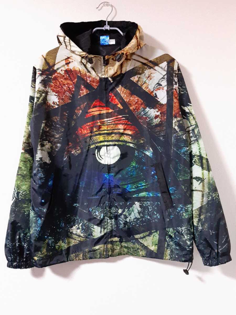 派手奇抜 総柄ナイロンブルゾン ジャケット ビッグオーバーサイズ 古着拍卖