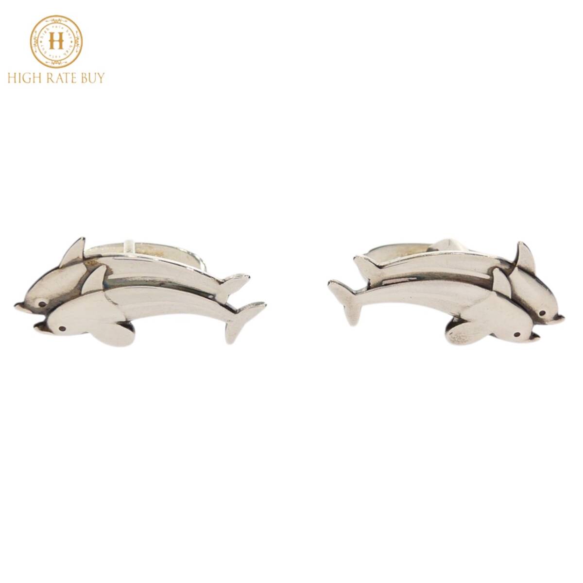 1円スタート Georg Jensen ジョージジェンセン カフス 129 SV925 スターリング SILVER シルバー イルカモチーフ ドルフィン アクセサリー拍卖
