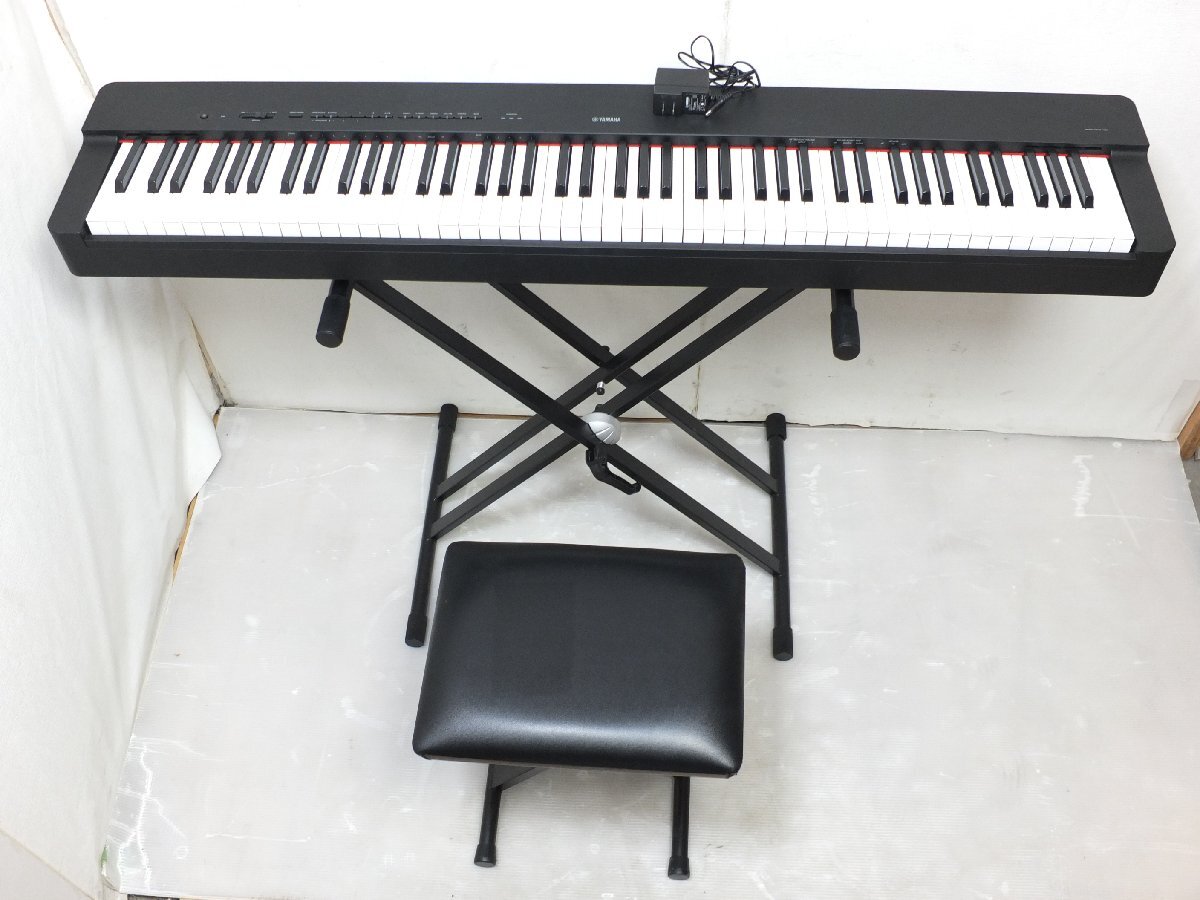 【i1485】埼玉発着払い 美品 YAMAHA ヤマハ P-225B 電子ピアノ 88鍵 24年製 専用ACアダプター 椅子 スタンド付き 動作確認済み 格安スター拍卖