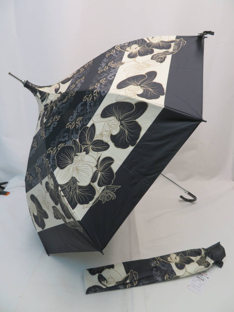 1759 【送800円】 CRYSTAL JEMMY クリスタルジェミー レディース 晴雨兼用傘 遮光 UV加工 日傘 折りたたみ傘 花柄拍卖