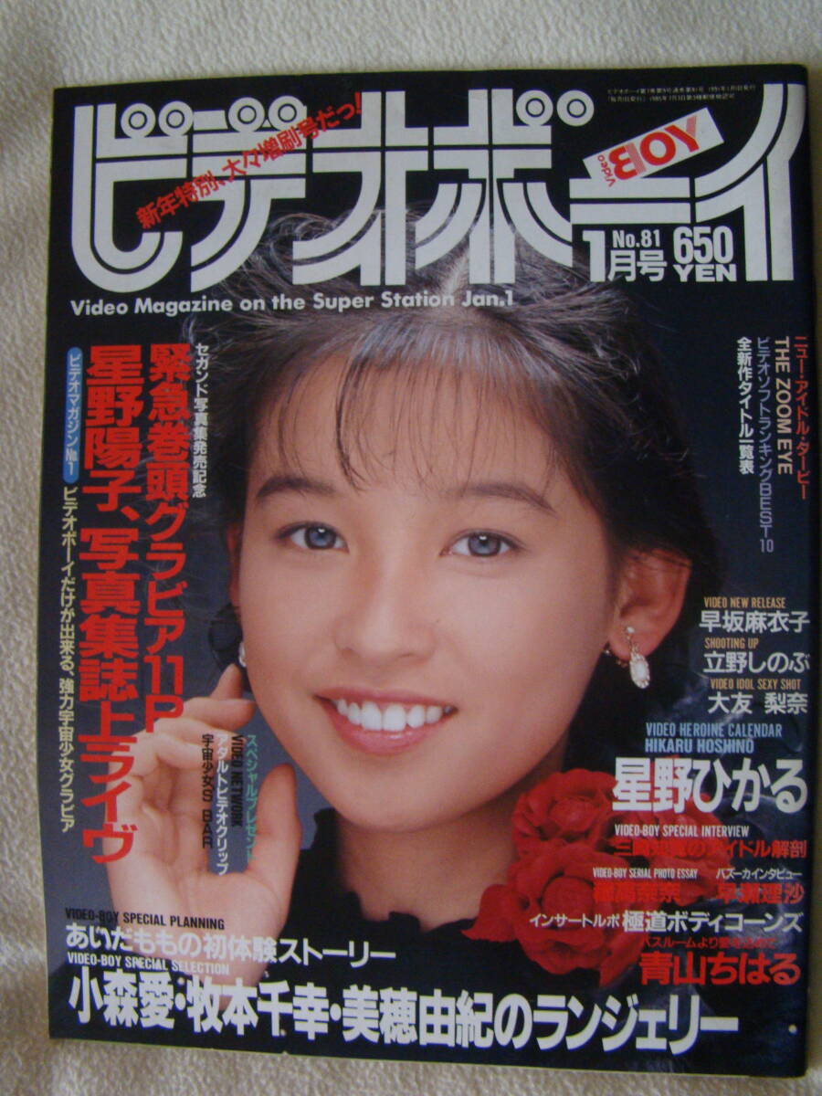 ビデオボーイ1月号 No.81 1991年1月1日発行 星野陽子 早坂麻衣子 穂高奈奈 星野ひかる 大友梨奈 青山ちはる あいだもも拍卖