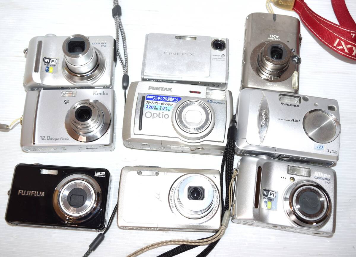 M デジタルカメラ デジカメ おまとめ9点 Nikon キャノン FUJIFILM オリンパス Kenko など拍卖