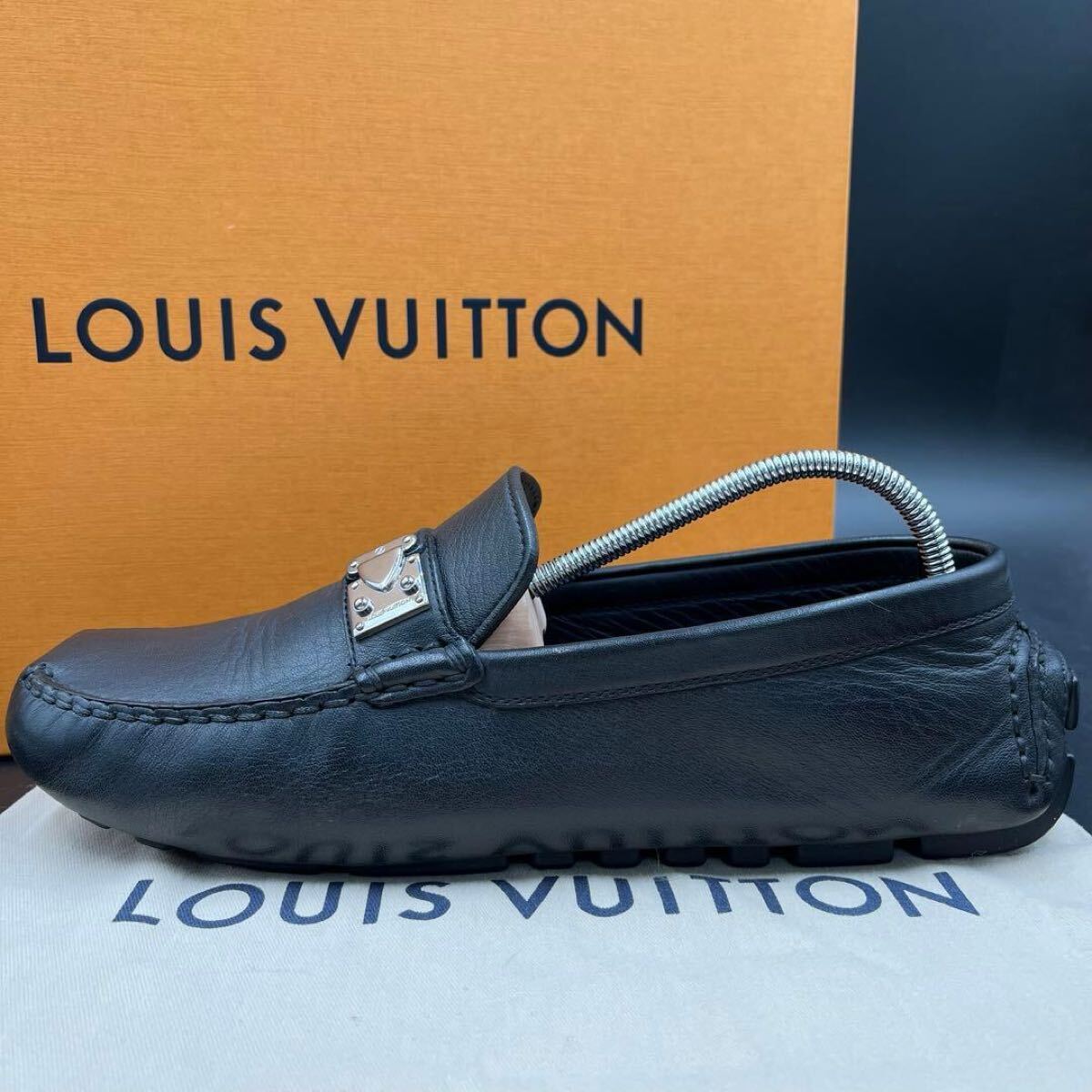 1円 【美品】 LOUIS VUITTON ルイヴィトン 【王者の貫禄】 ドライビングシューズ レザー ブラック メンズ スニーカー 靴 シューズ 28cm相当拍卖