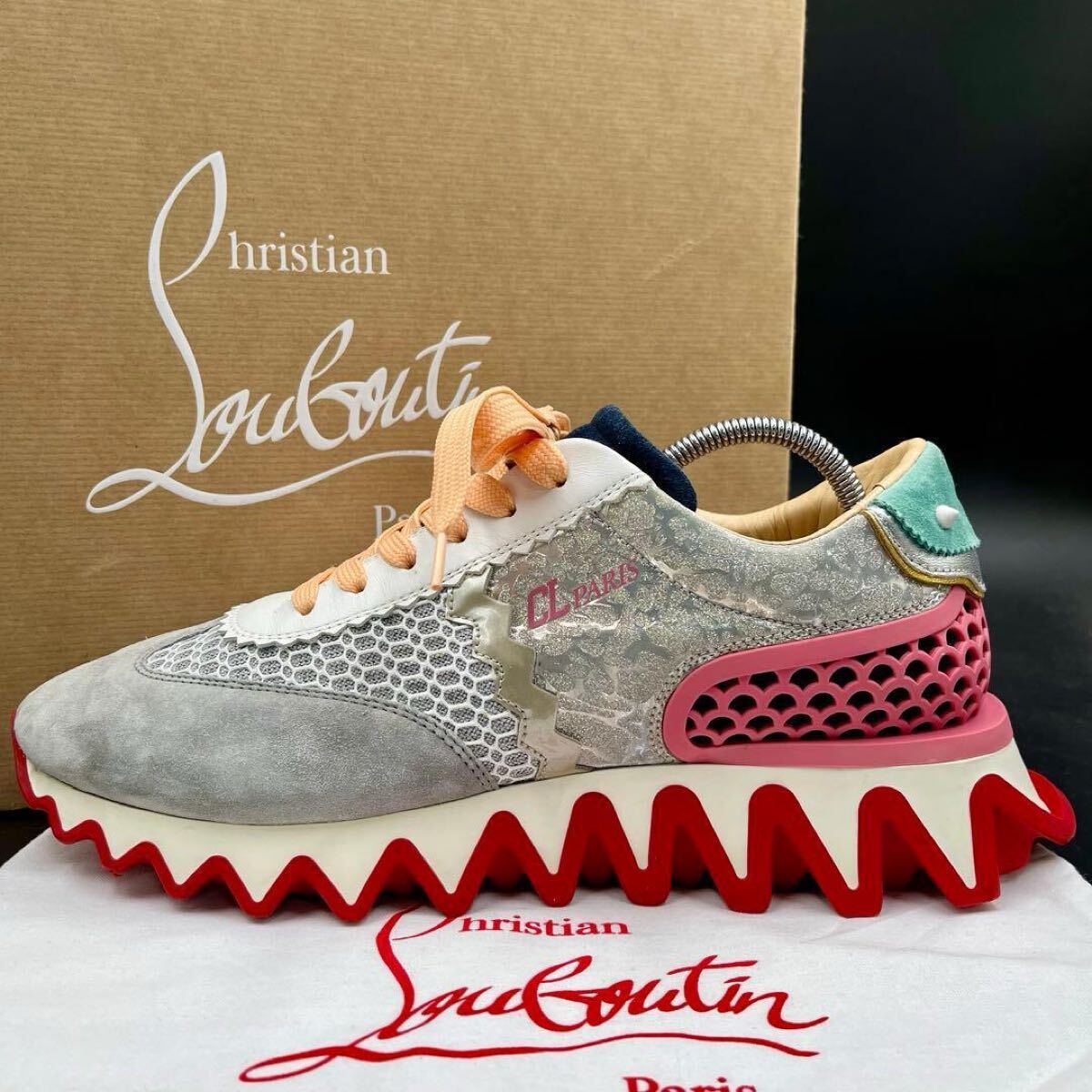 1円 【世界200足限定希少カラー/美品】 Christian Louboutin ルブタン シャークソール ルビシャーク メンズ スニーカー シューズ 靴 26.5cm拍卖