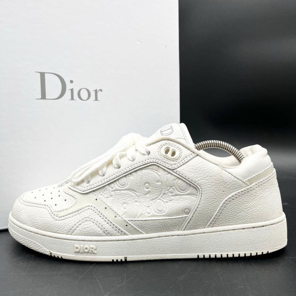 1円 【美品】 Christian Dior クリスチャンディオール オブリーク エンボス レザー ファブリック メンズ スニーカー シューズ 靴 26cm相当拍卖