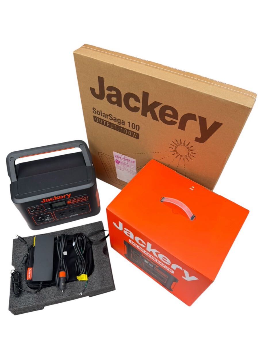 【極美品/ソーラーパネル未開封】Jackery ポータブル電源 1000 SolarSaga100セット 1002Wh 大容量 蓄電池 防災 キャンプ 車中泊 ジャクリ#N拍卖