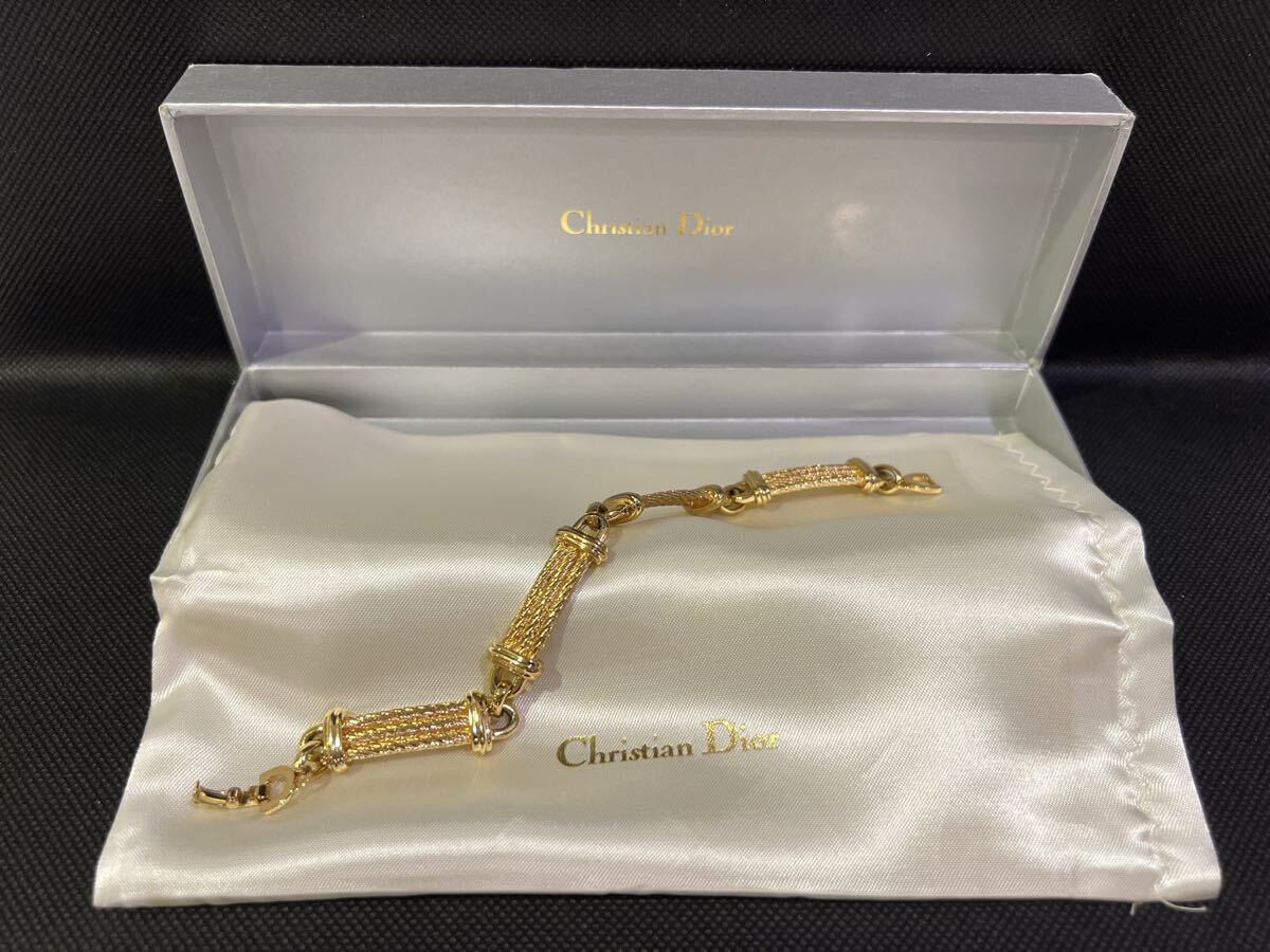 【美品】Christian Dior ディオール ブレスレット 箱付 ゴールド CDロゴ 60サイズ(1150)拍卖