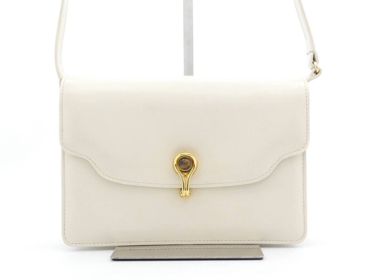 〇6845 GUCCI グッチ オールドグッチ ヴィンテージ タイガーアイ レザー ショルダー バッグ拍卖