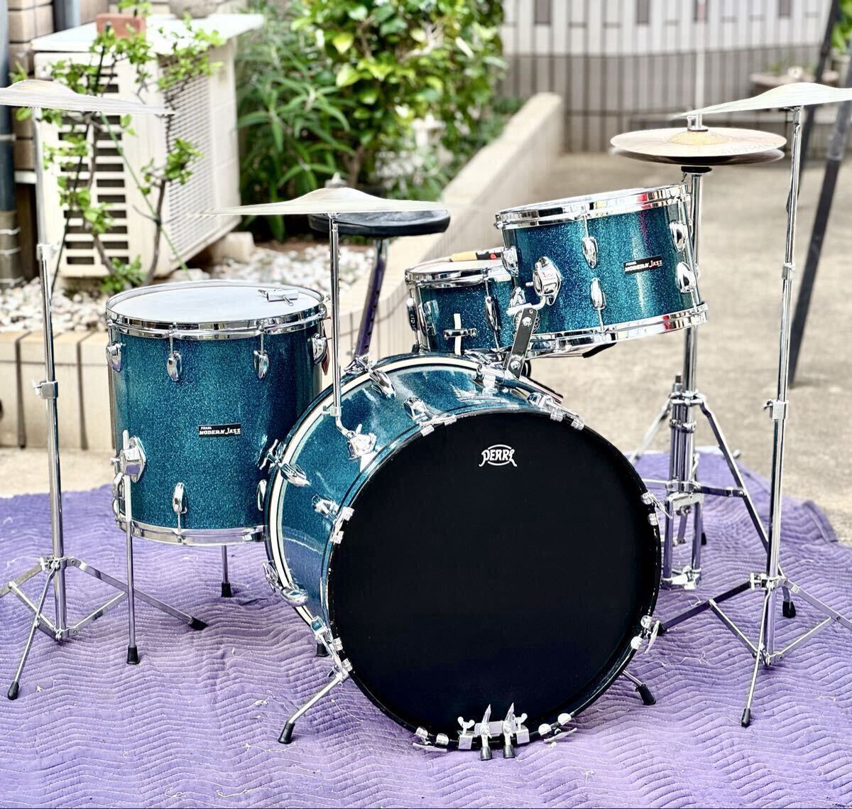 ☆Pearl/パール製'MODERN JAZZ' ドラムセット!JAPANビンテージ/シンバル付フルキット!程度良好拍卖