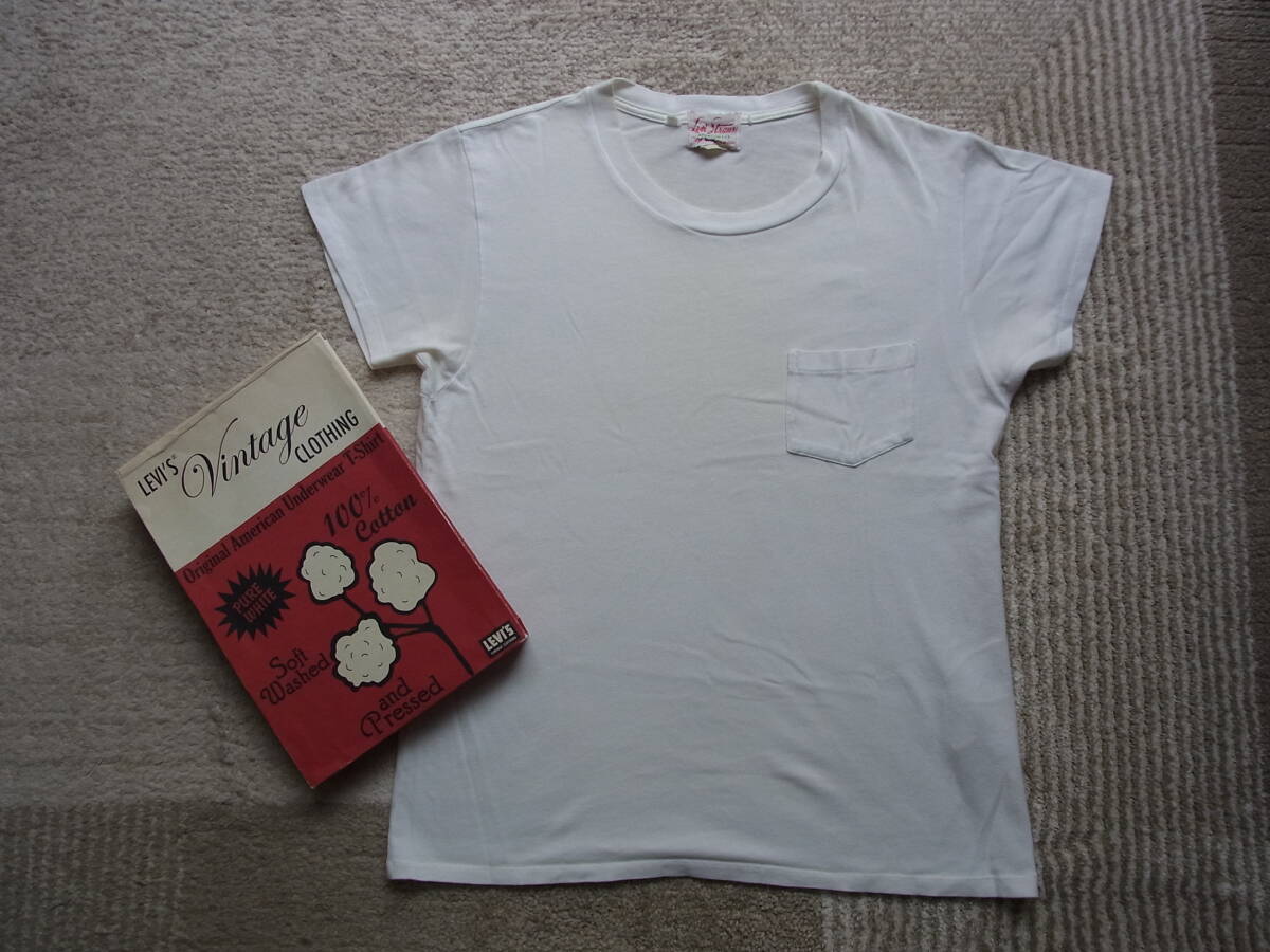 ◆LEVI'S リーバイス LVC ヴィンテージ 1950 Tシャツ 半袖 無地 白/ホワイト 【USED】Mサイズ ◆拍卖