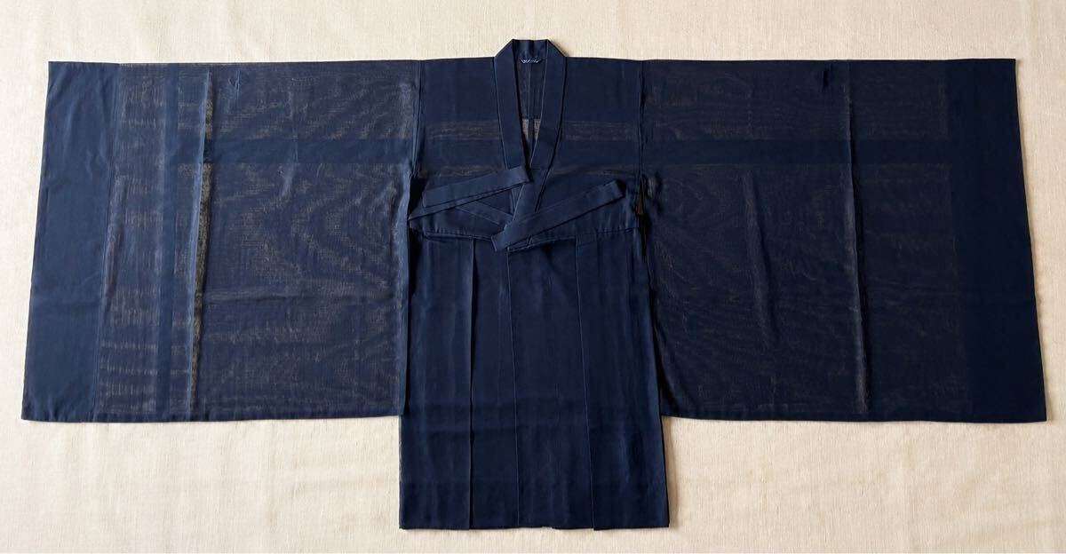 美品 曹洞宗 黒色 大衣 直 夏用 化繊紗 クリーニング済 法衣 仏具 着物 僧侶 袈裟 七条拍卖