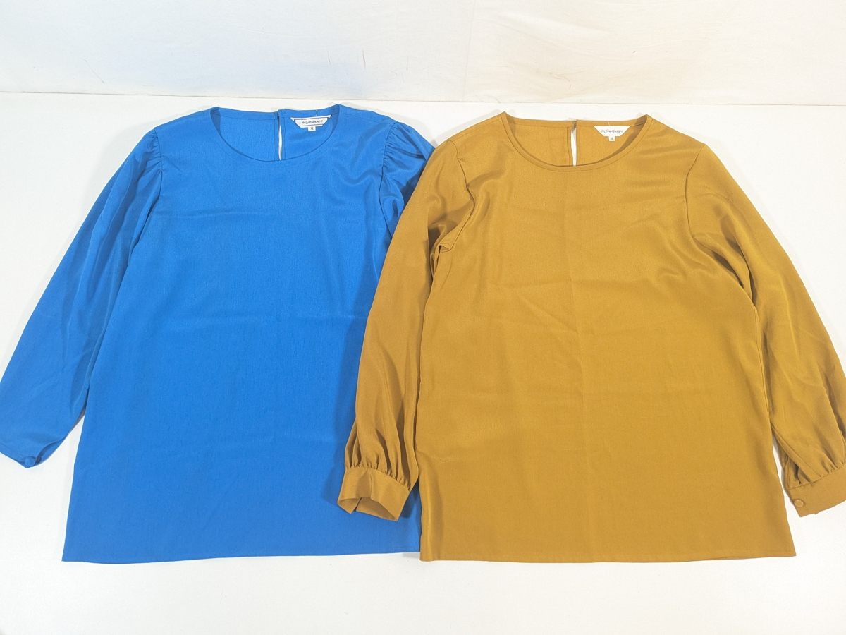 ★Yves Saint Laurent サンローラン ブラウス シャツ 2点 長袖 春夏 イエロー ブルー ブランド_SJI_D0610-J00D拍卖