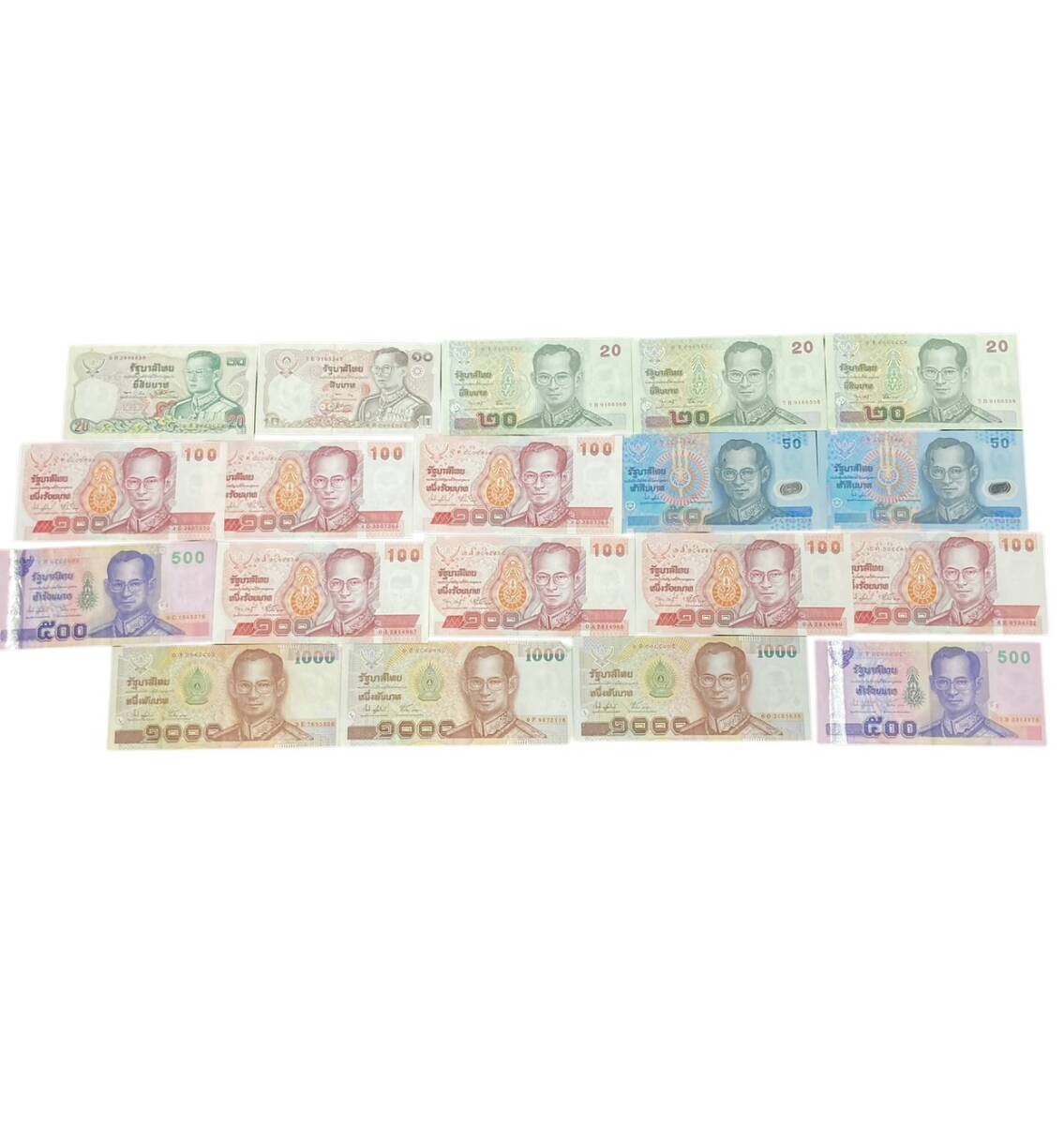 TT タイ紙幣まとめ 4890バーツ 1000バーツ 500バーツ 100バーツ THB 旧紙幣 海外紙幣 タイバーツ 1円~拍卖