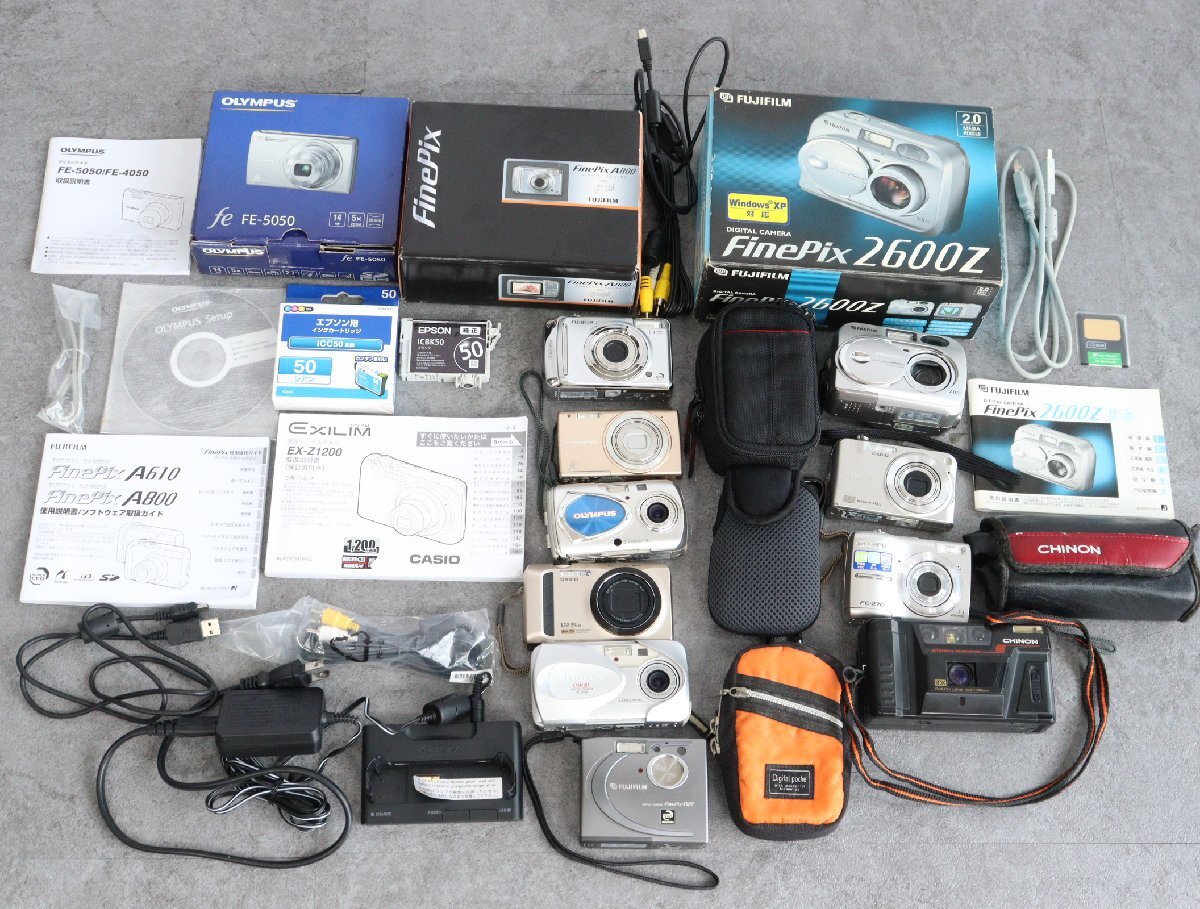 【ト長】カメラ まとめ デジカメ フィルムカメラ コンパクト FinePix2600z/A800/4500 u-10DIGITAL CAMEDIA EXILIM AUTO GX DATE IC000IOA21拍卖