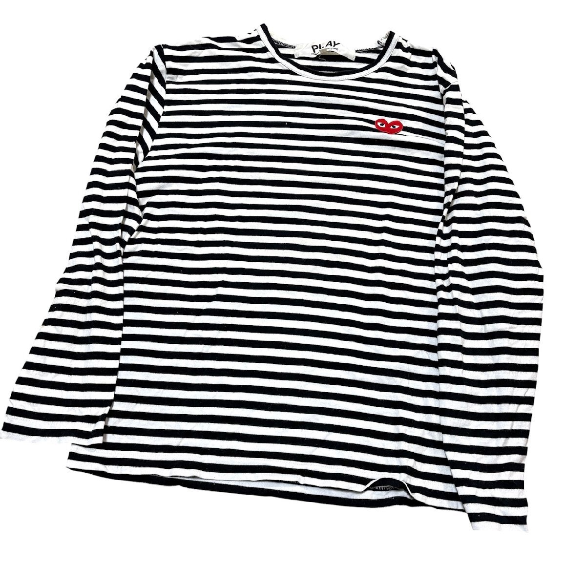 PLAY COMME des GARCONS プレイ コムデギャルソン 長袖 Tシャツ ロンT ロゴTシャツ ボーダー柄 ハートロゴ ブランド メーカー MY拍卖