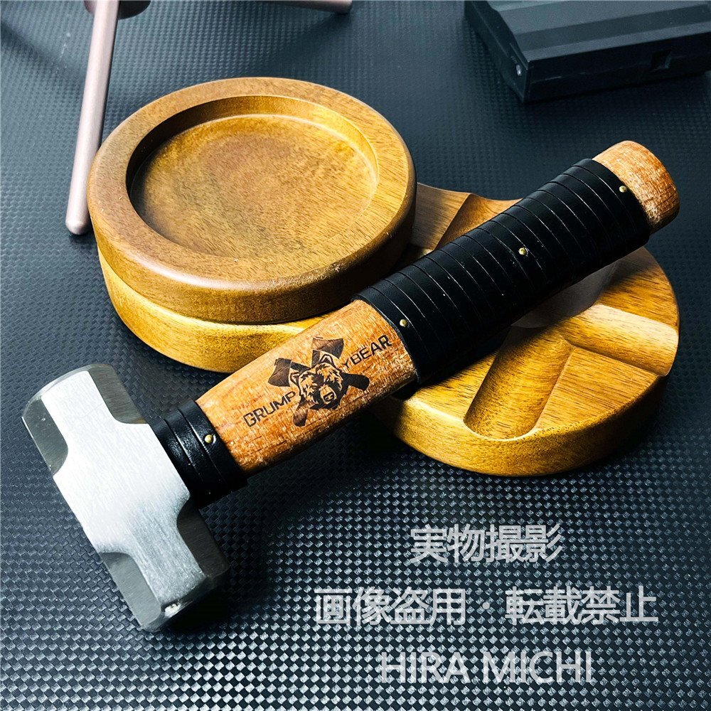 GEUMP YEBAR 薪割りナイフ 「暴れ熊」 革ハンドル 鍛造 アウトドアハンマー キャンプ ハイキング 登山 野外作業 サバイバル用 多機能 PH49拍卖