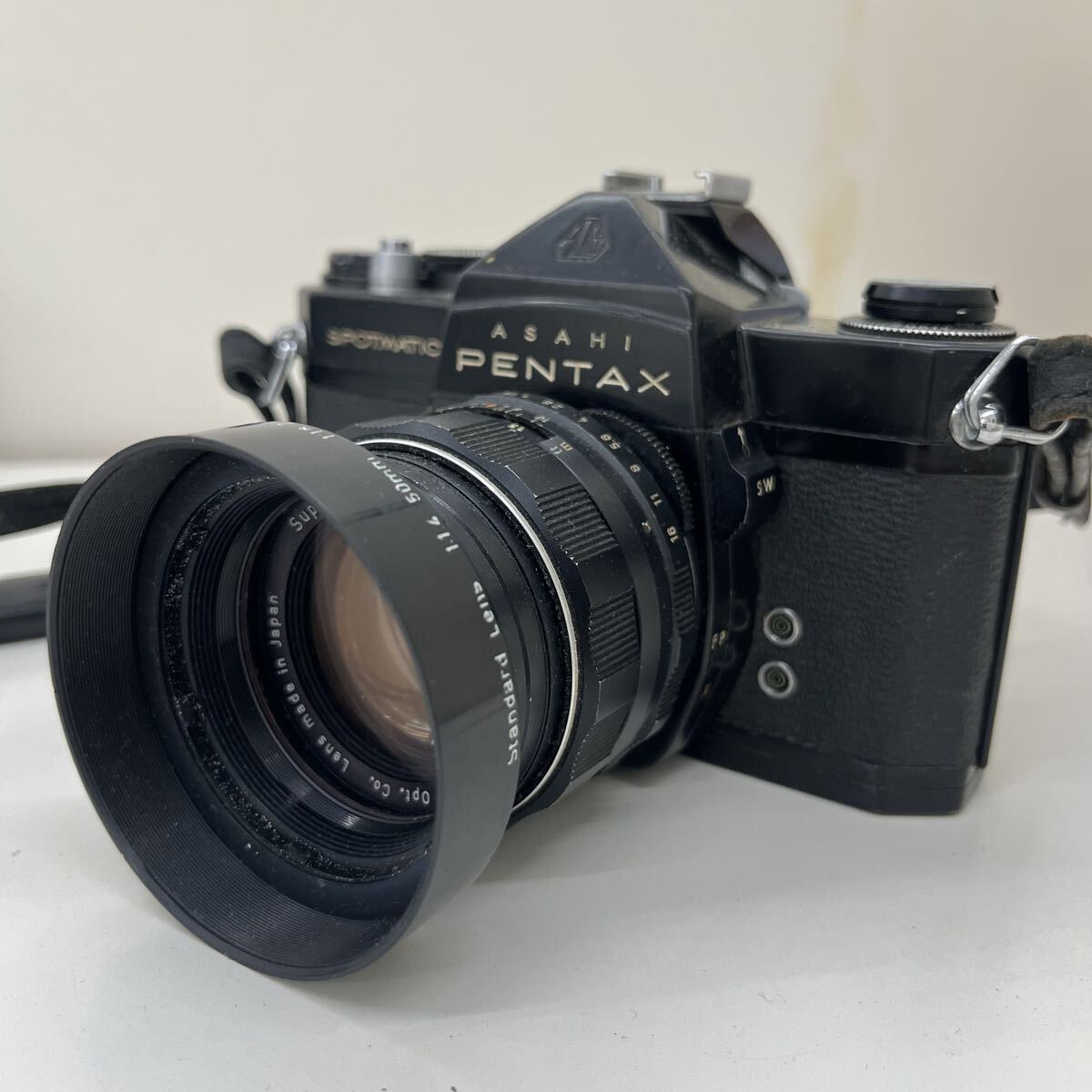 【ジャンク】ASAHI PENTAX SP ブラック Super-Takumar 50mm F1.4 フード付 ペンタックス スポットマタク オールドレンズ 一眼レフ拍卖