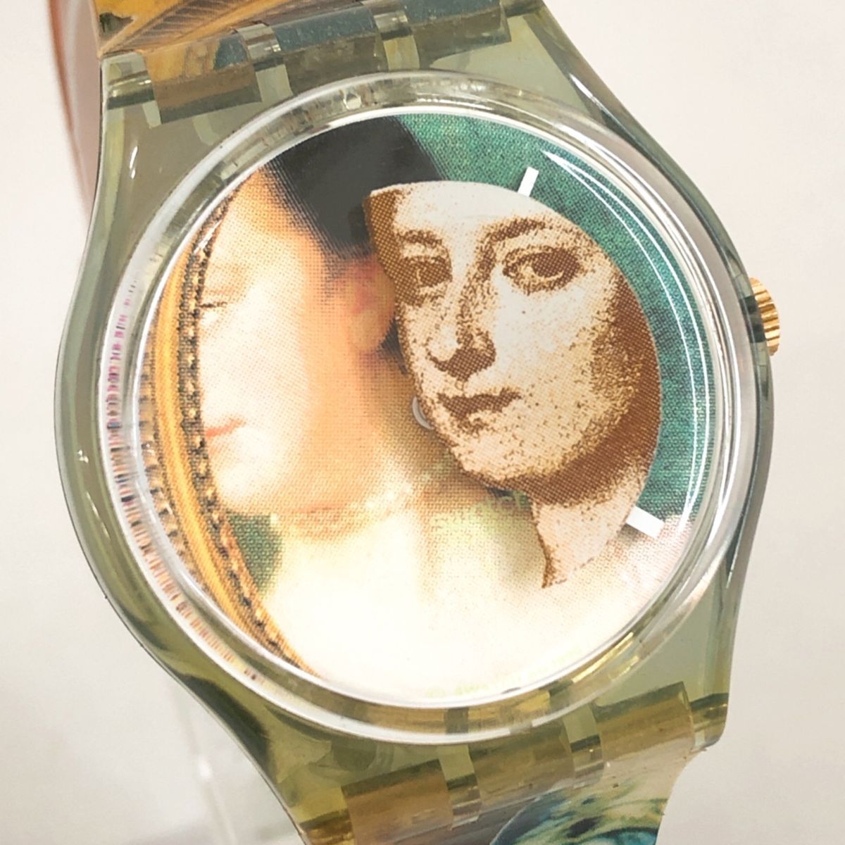 美品 Swatch スウォッチ THE LADY & THE MIRROR 腕時計 GN170 クオーツ アナログ コレクション 福田美蘭 アート 電池交換済み 動作OK拍卖