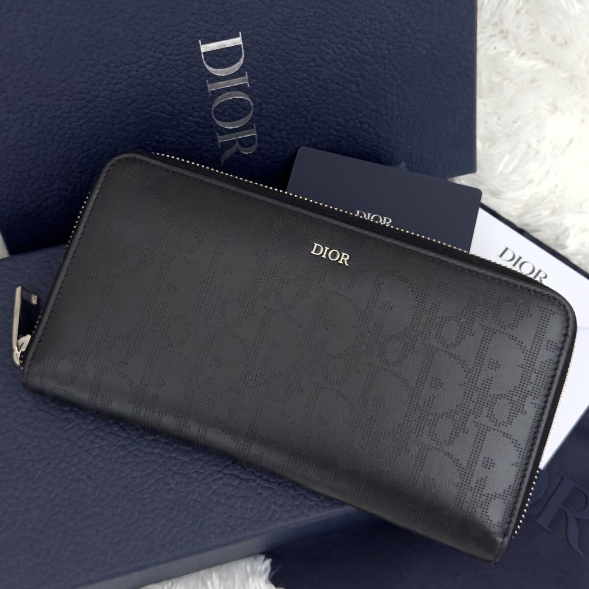 ☆未使用級☆付属品完備 DIOR ディオール オブリーク ギャラクシー 財布 長財布 ラウンドファスナー拍卖