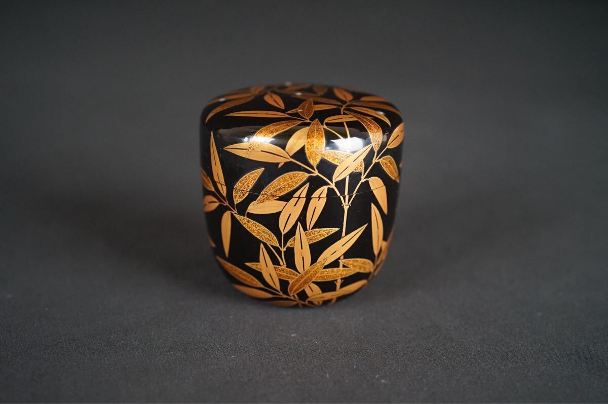 笹蒔絵 棗 共箱 茶道具 時代物 古美術 木製漆器 a50拍卖