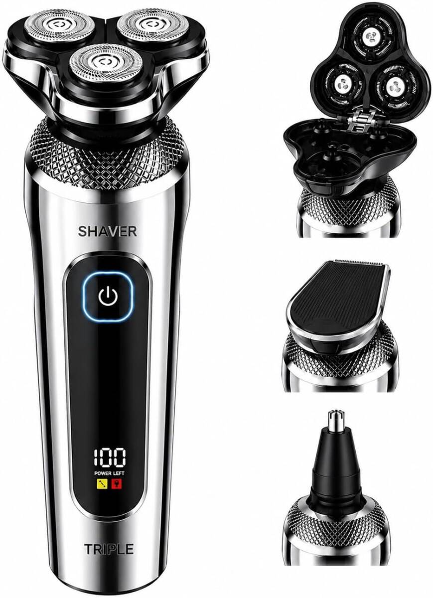 435 ひげそり 電動シェーバー 髭剃り シェーバー 電気シェーバー 360°回転式 鼻毛カッター・バリカン一体化 電動髭剃り拍卖