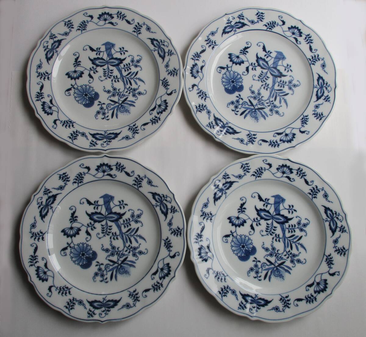 ◆【食器】ブルーダニューブ(Blue Danube)プレート お皿4枚/直径:約26cm◆拍卖
