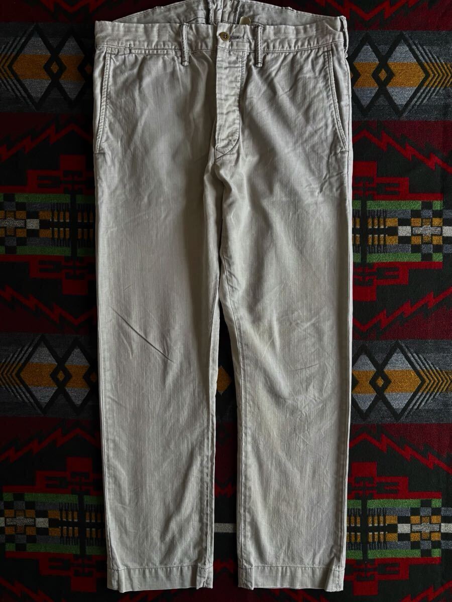 RRL HBT OFFICER’S TROUSER 32/30 ライトグレーの珍しい色味 ( ラルフローレン ビンテージ パンツ拍卖