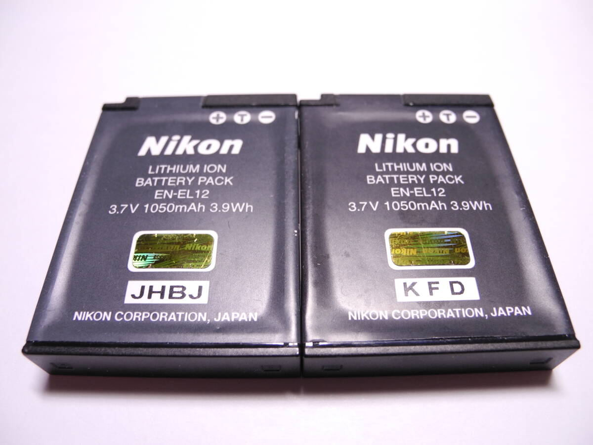 即決! Nikon 純正充電池:EN-EL12 2個 中古 現状品*拍卖