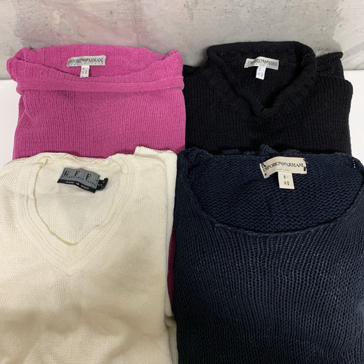 6-127 EMPORIO ARMANI エンポリオアルマーニ ジャンフランコフェレ トップス 4点 まとめ ニット セーター プルオーバー 長袖 半袖 拍卖